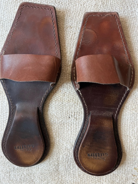 Jean Paul Gaultier Shoes - Jean Paul Gaultier Brown Leather Slide Sandals